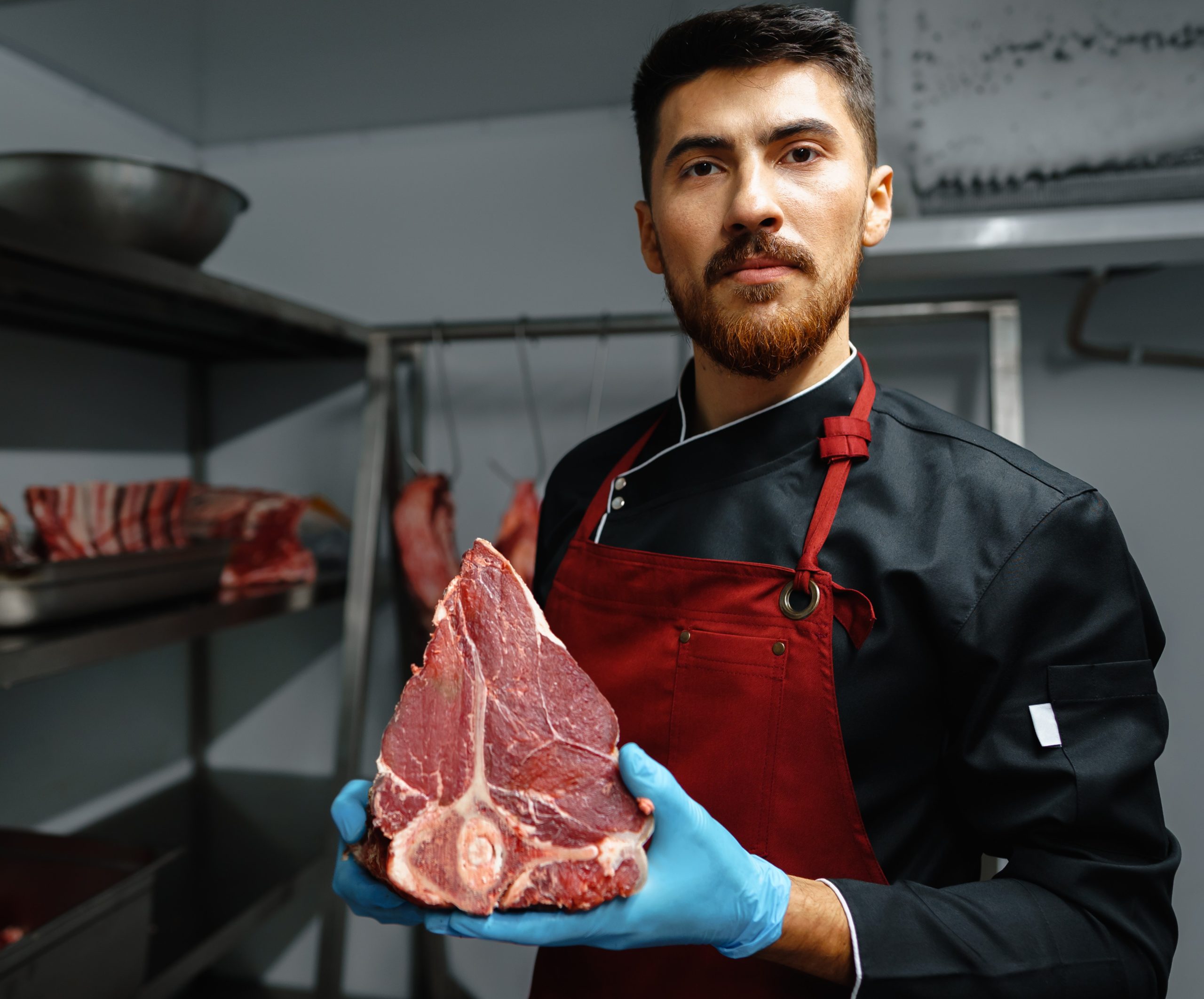 BUTCHER WITH SIRLOIN